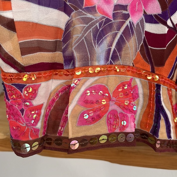 ECI New York Silk Floral Print Top, Size 8 - Picture 6 of 15